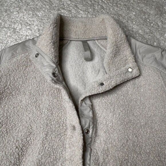 Lululemon Go Cozy Sherpa Fleece Jacket Heathered Ceramic Beige - Picture 11 of 15
